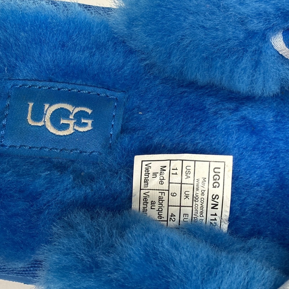 UGG Disco Cross Slide Platform Sheepskin Blue Casual Comfort Slipper Size 11 - Picture 6 of 6